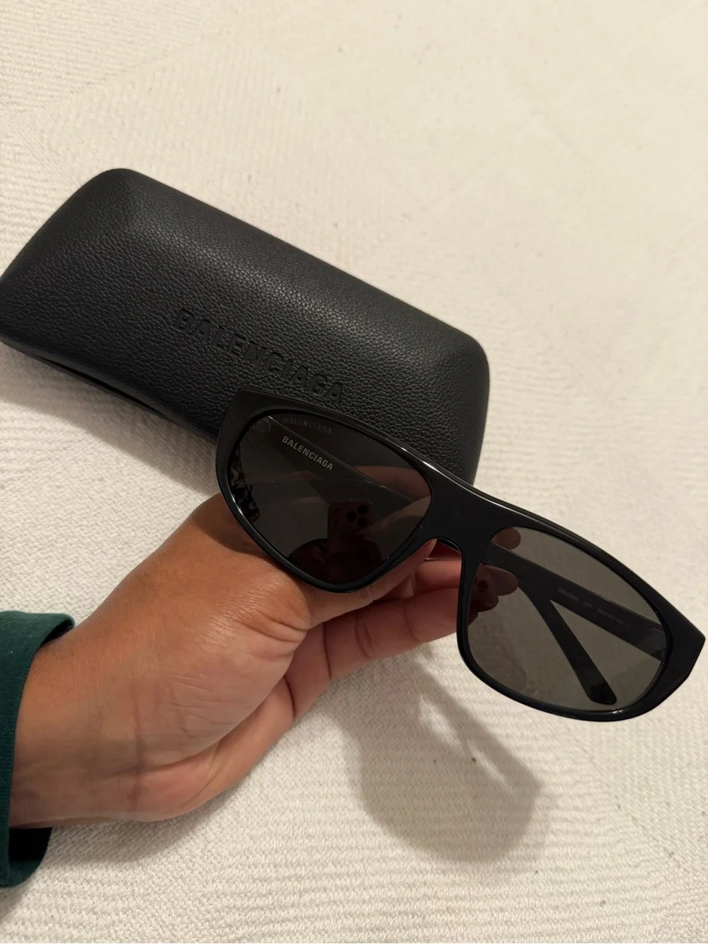 Balenciaga Black Men's Rectangular Sunglasses
